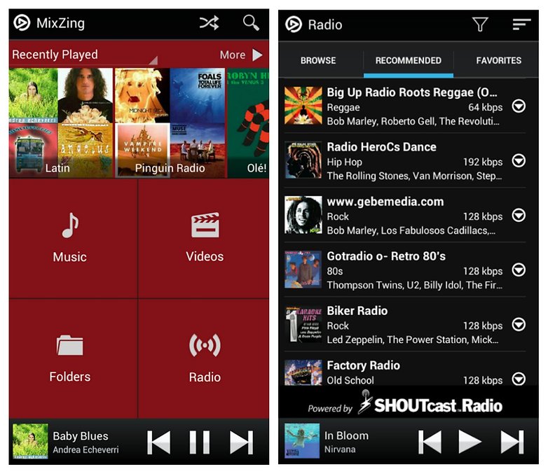 mixzing music player app for android