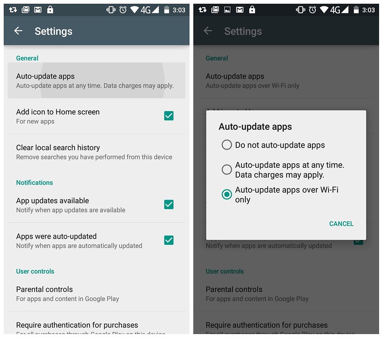 Do not allow automatic update applications using your data connection. - AndroidFit.Com