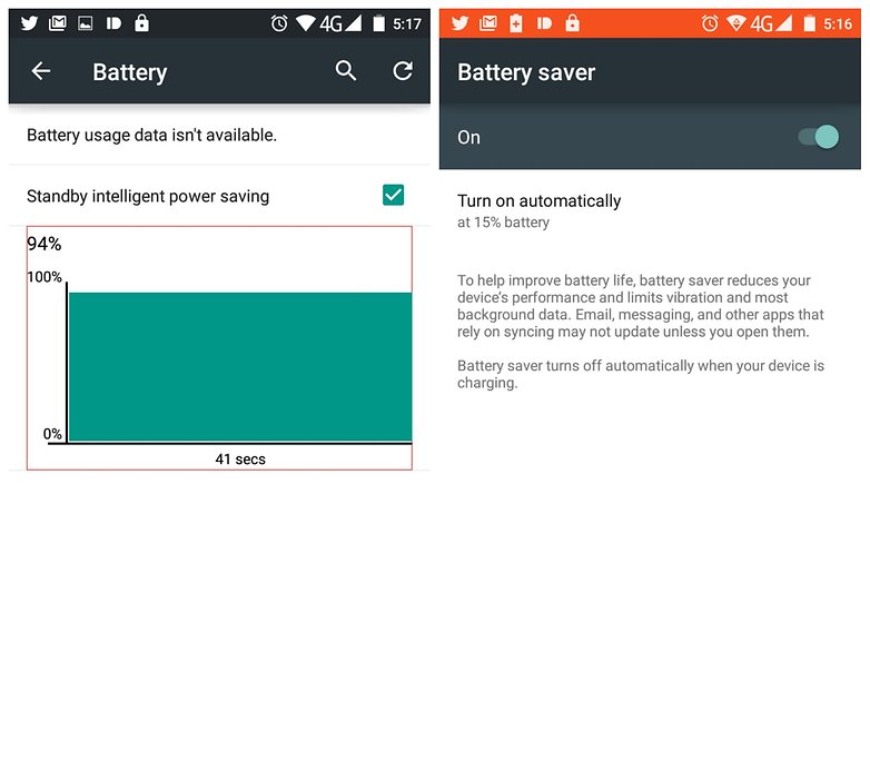 Check the box to any mode (left) energy savings and allow for Battery Saver critical times.