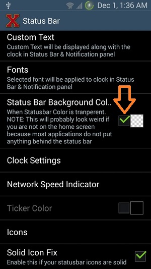 Xposed-Modules-3 - How to Make Status bar Transparent & Change on Android