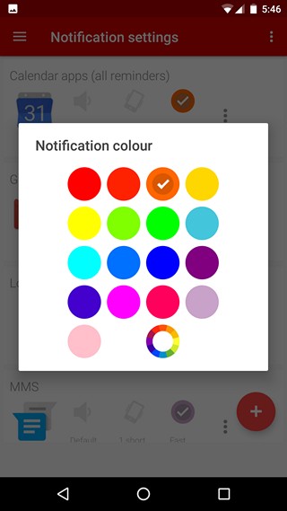 LED-colors on the LIght-Flow-app