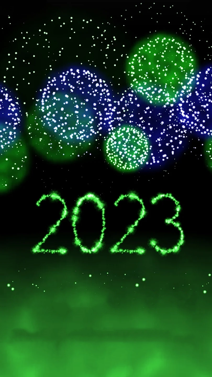 New Year 2023 Fireworks 4D green