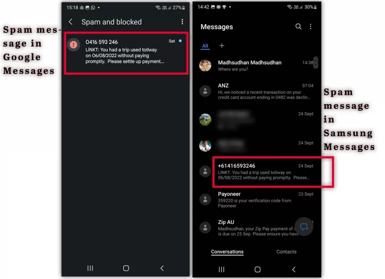 Spam Messages in Google Messages and Samsung Messages 768x557 1