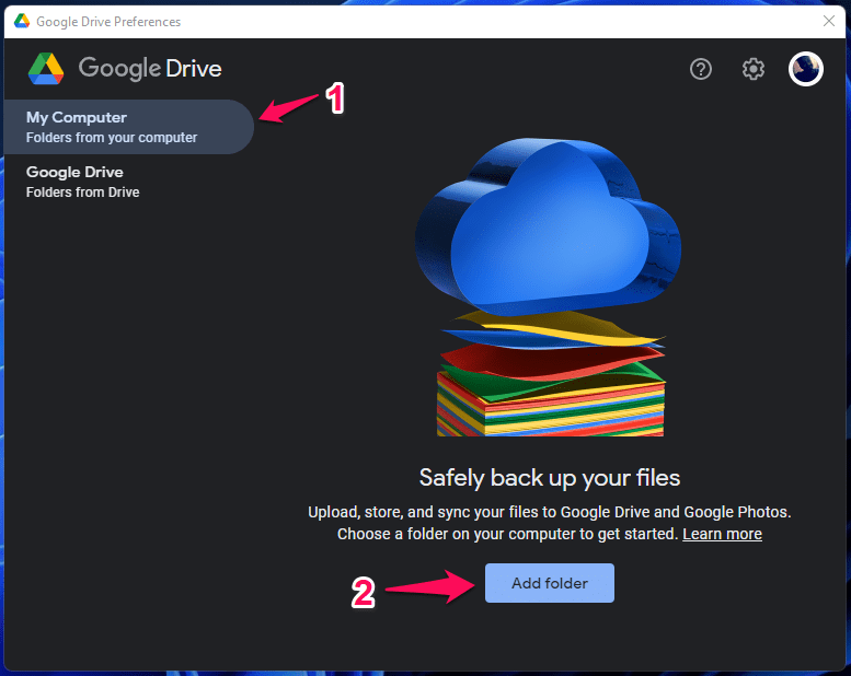 Add Folder to Backup