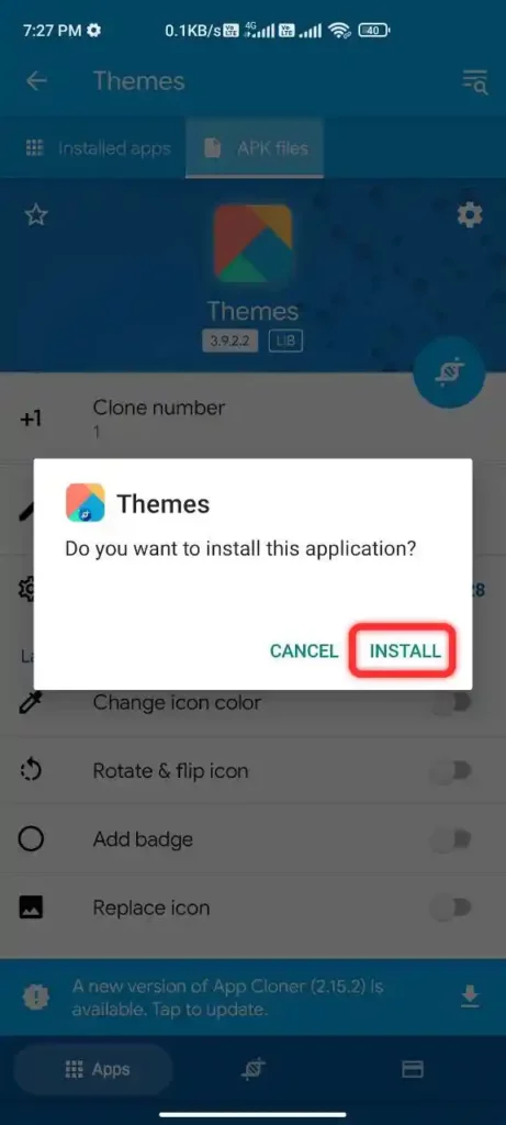 Install new clone theme store app