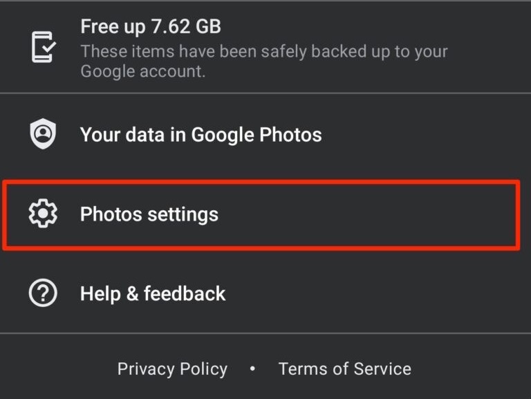 Photos Settings