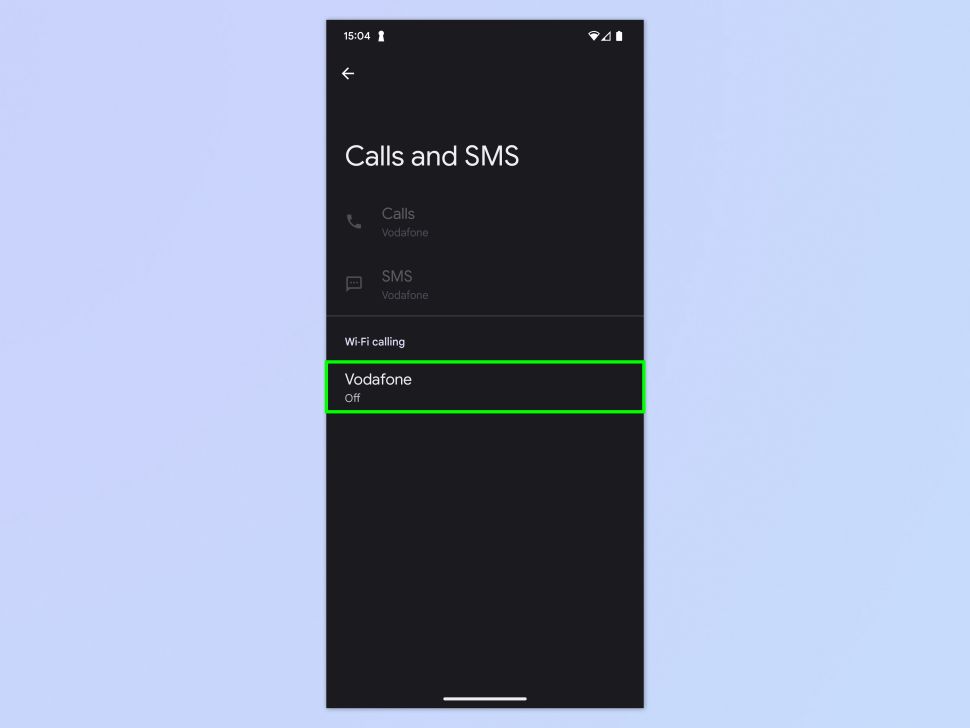 Tap a network under Wi Fi calling