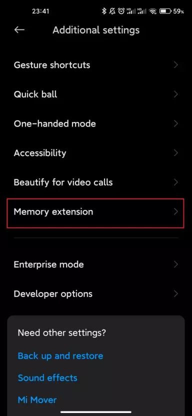 speed up miui memory extension 2