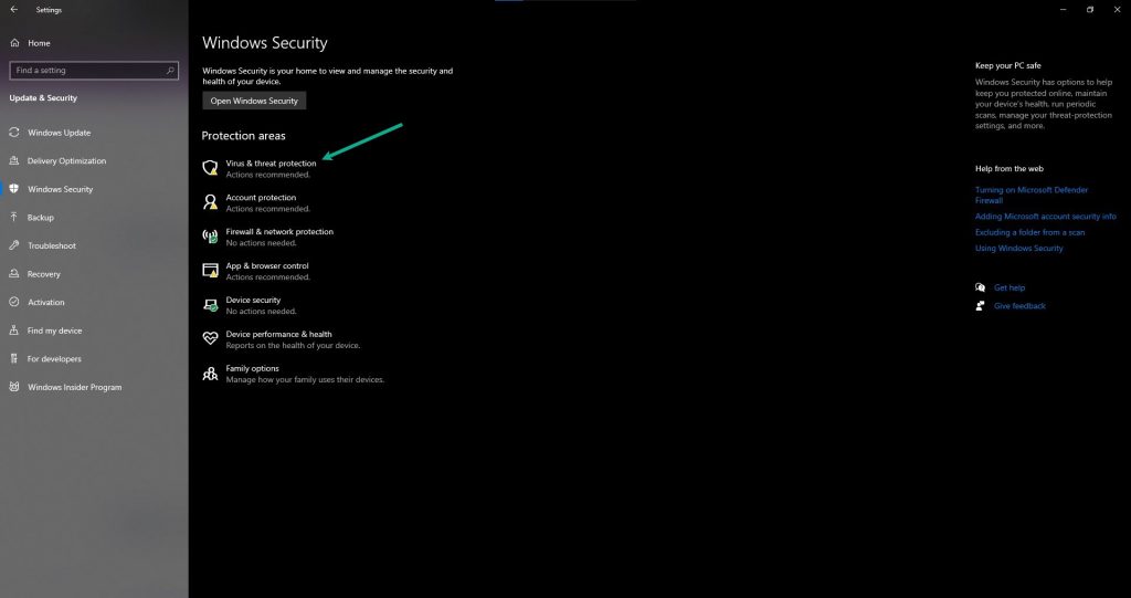 Click Virus Threat protection
