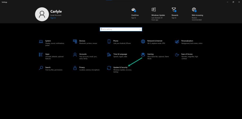 Click update security
