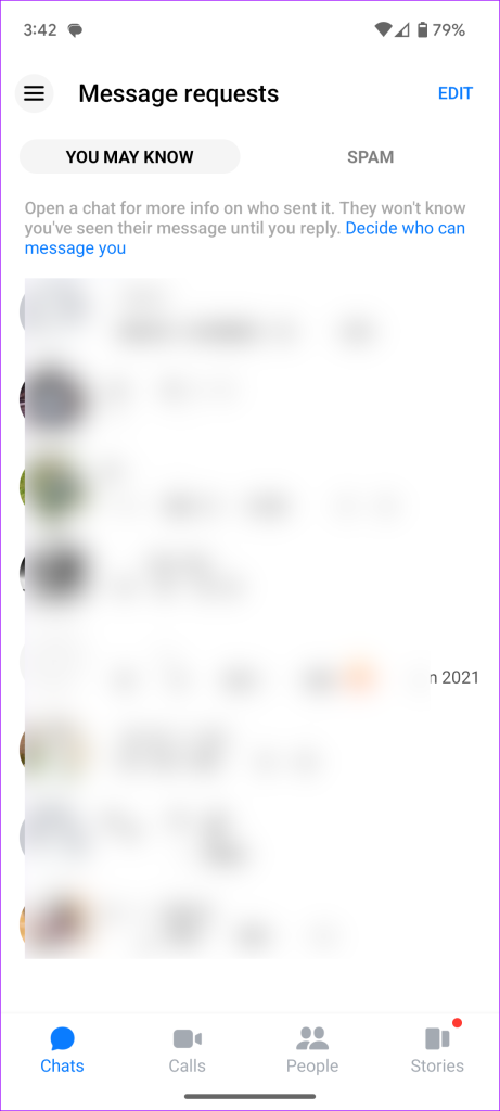 Facebook messenger not showing messages