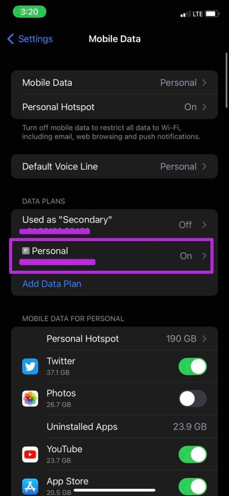 open personal plan