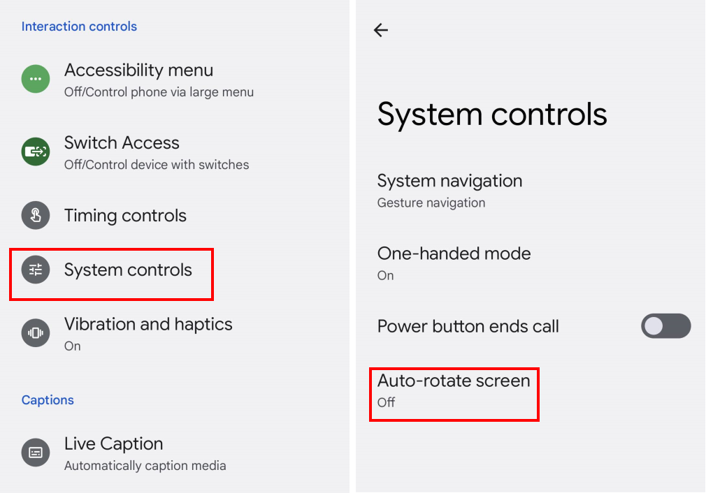 Screen rotating android