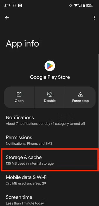 app info screen on android 13 1