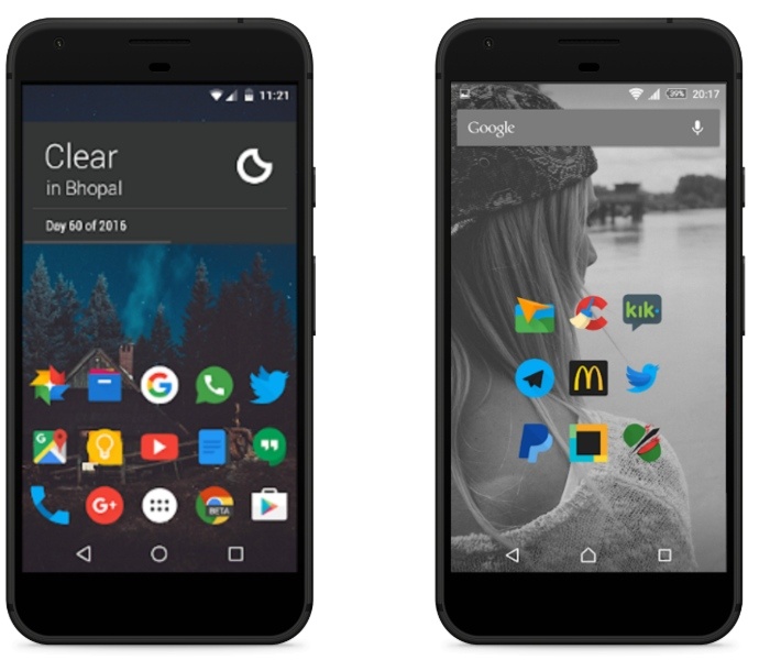 Android themes and icon pack Glim