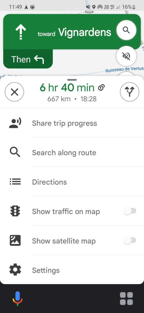 Location sharing Trip progress