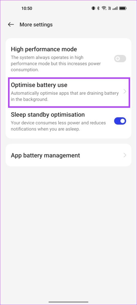 Optimise Battery Use