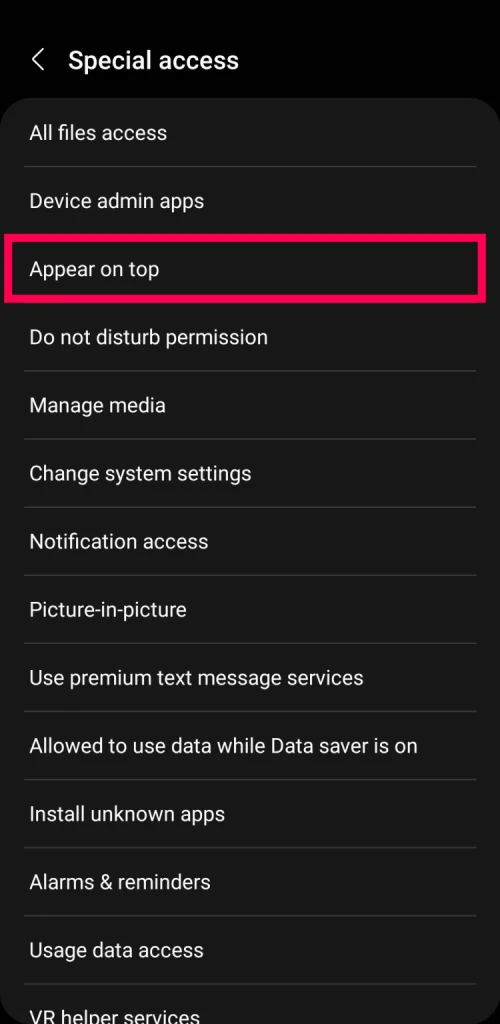 Appear on top