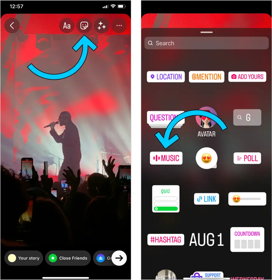 Instagram music library
