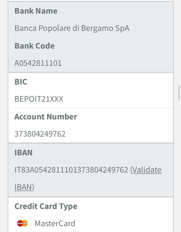 Just copy the persons name Iban number and postcode