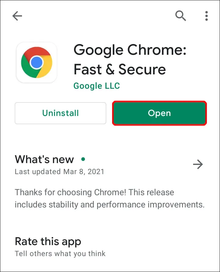 Launch the Google Chrome
