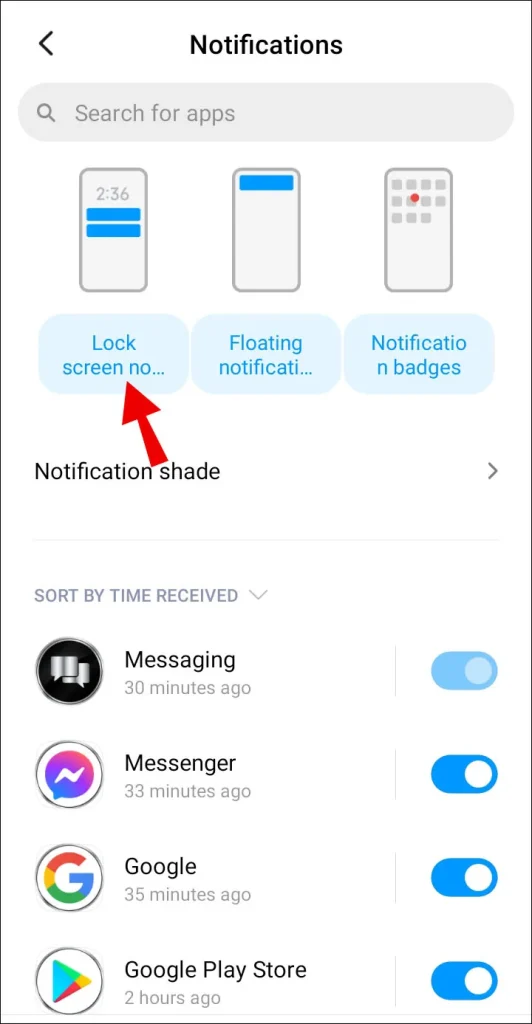Notifications on Lock Screen