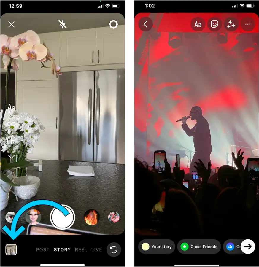 Open the Instagram Stories