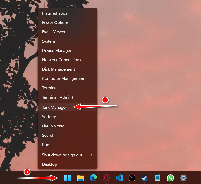 Opening Task Manager 1