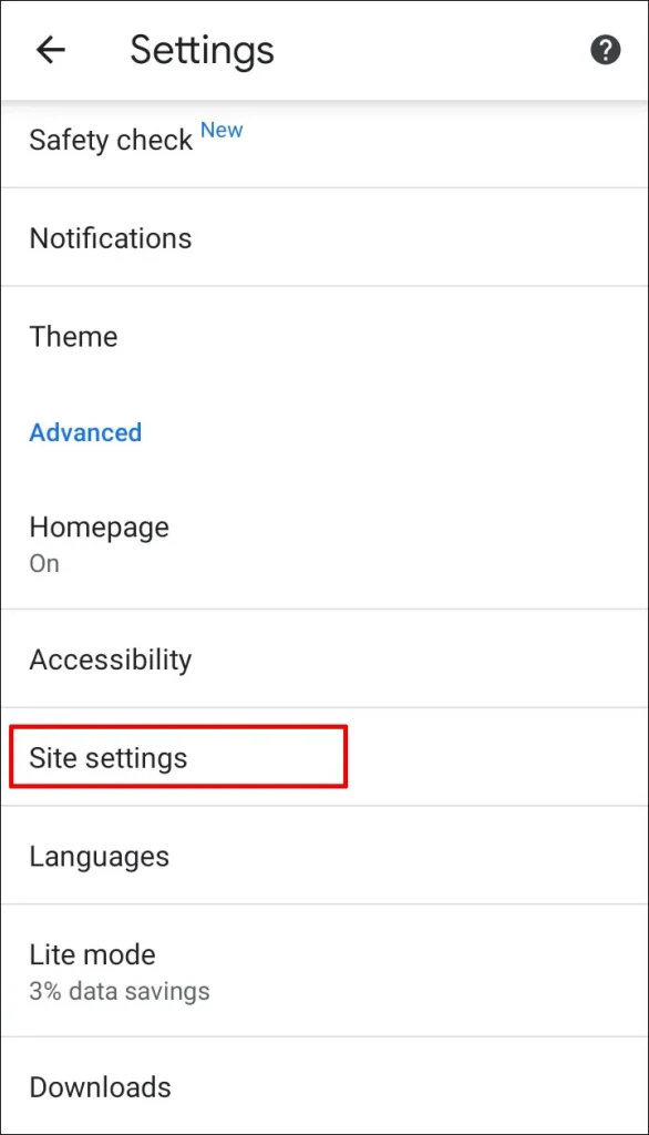 Site Settings