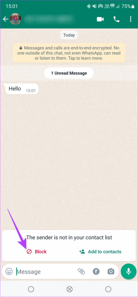 WhatsApp block unknown numbers 3