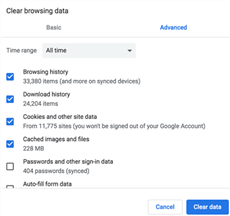clear browser cache files