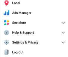 log out facebook on android