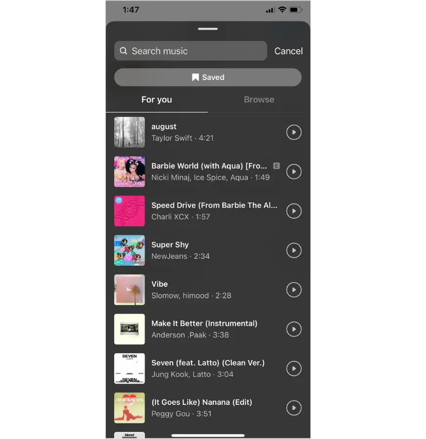 select your audio