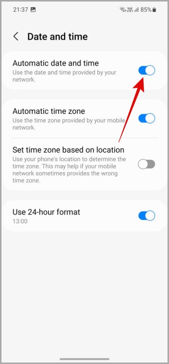 Automatic Date and Time on Android