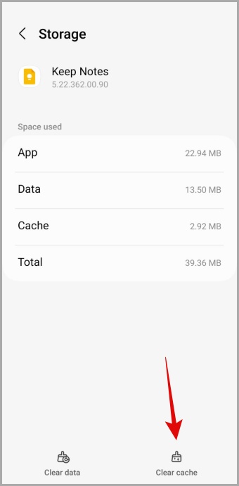 Clear Google Keep Cache on Android