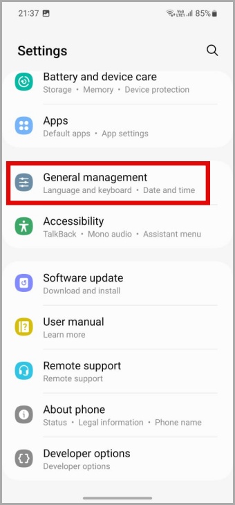General Management on Android