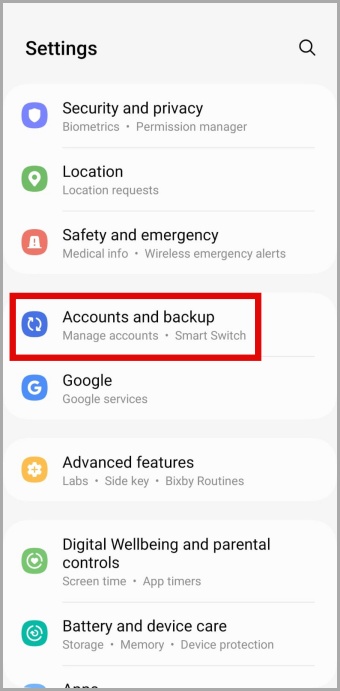 Manage accounts