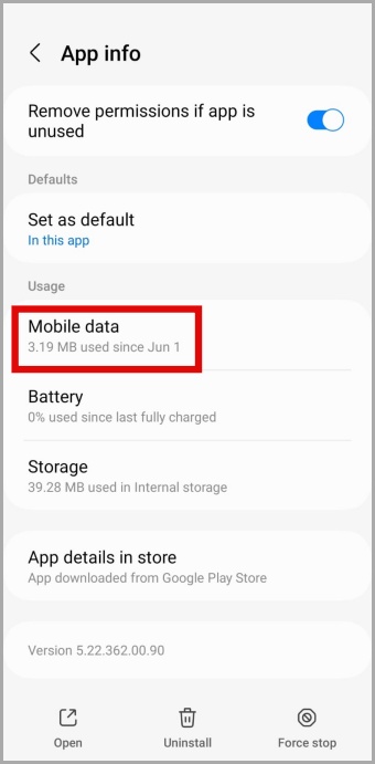 Mobile Data for Google Keep on Android