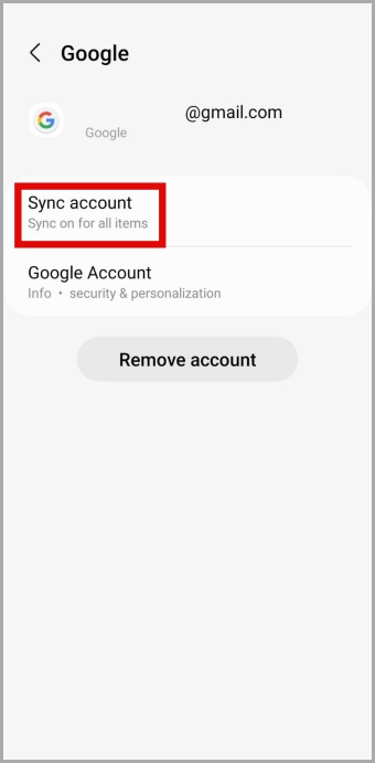 Sync Google Account on Android Phone