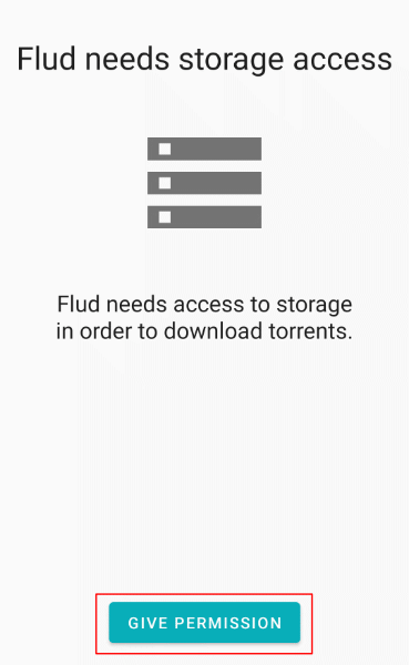 Flud Give Storage Permission