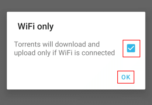 Flud Wifi Use Checkbox