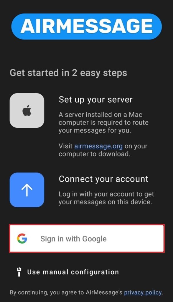 Sign in with Google to your account and youll be able to send and receive iMessages