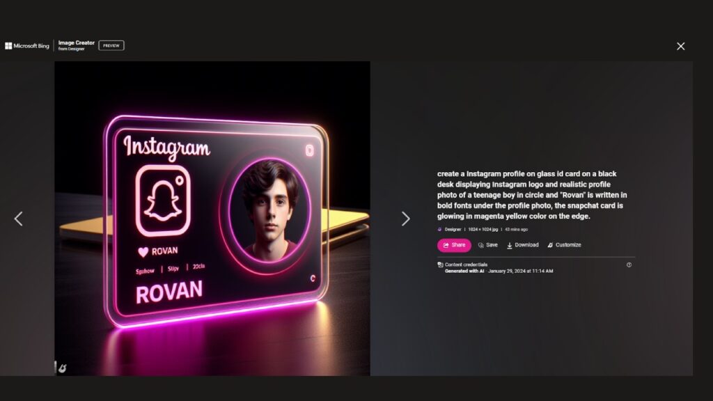 Profile Glass ID Card Photo 3