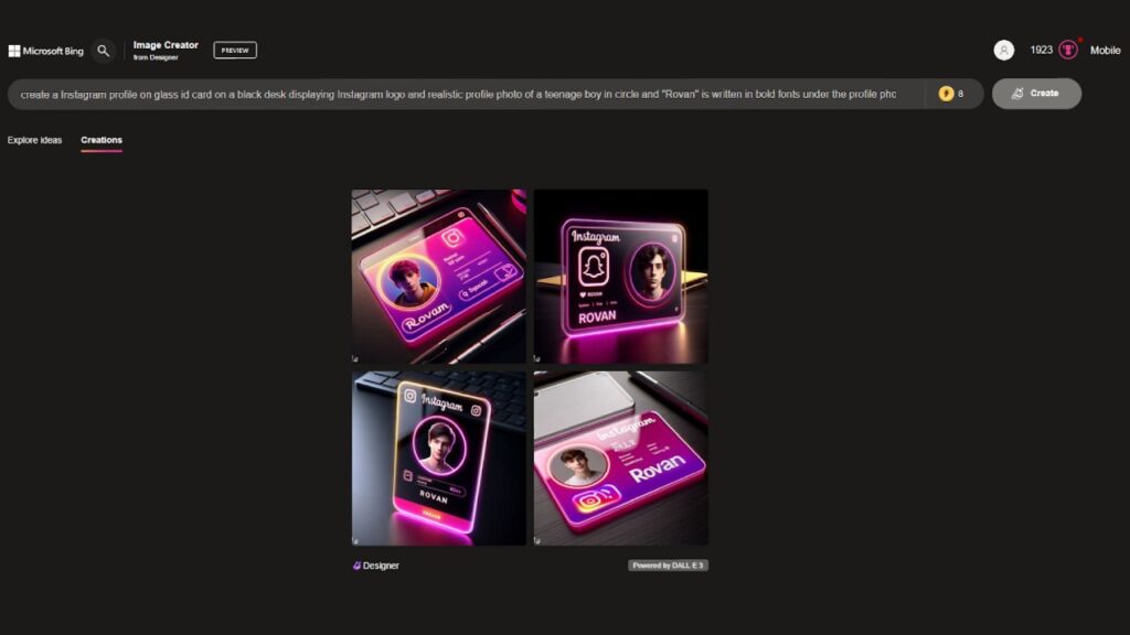 Profile Glass ID Card images