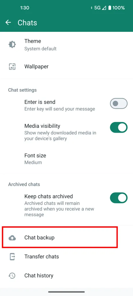 Chat Backups