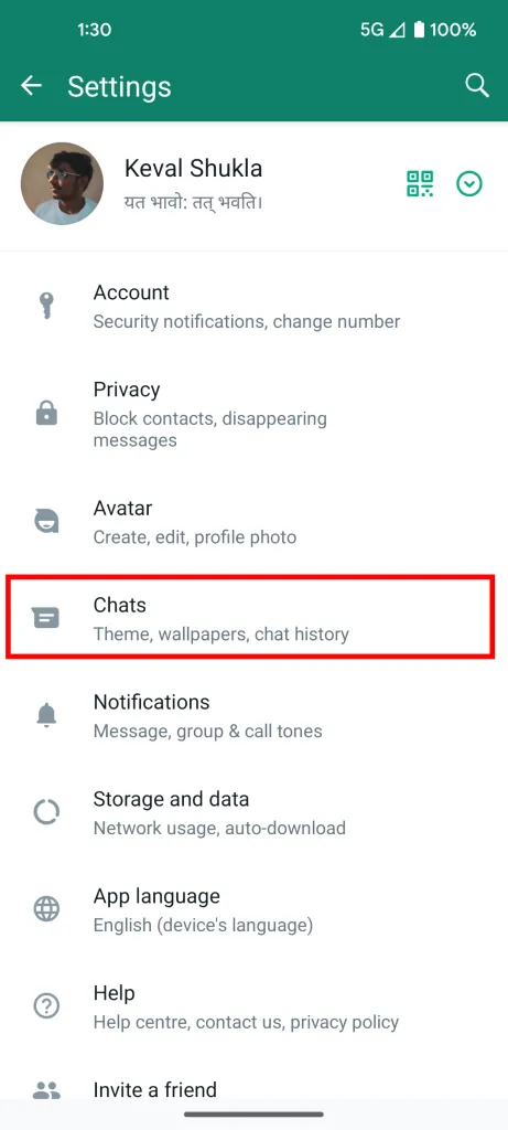 Chats settings 1