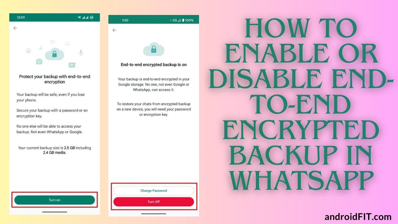 How to Enable or Disable End to End Encrypted Backup in Whatsapp