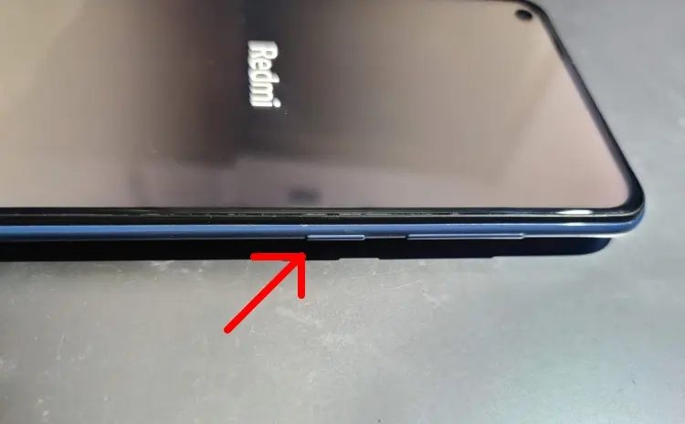 press and hold the power button