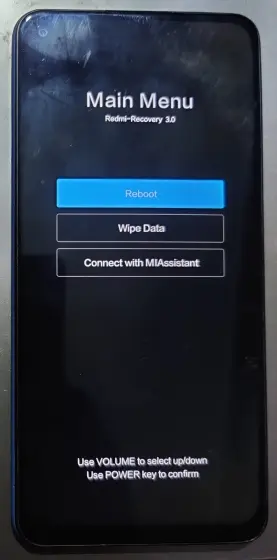 press the power button