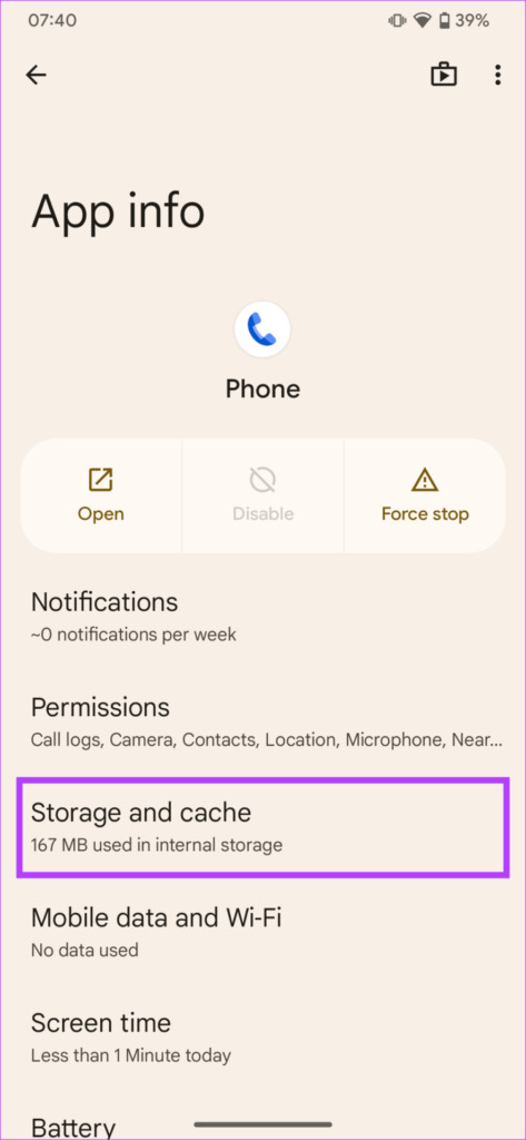 Storage cache